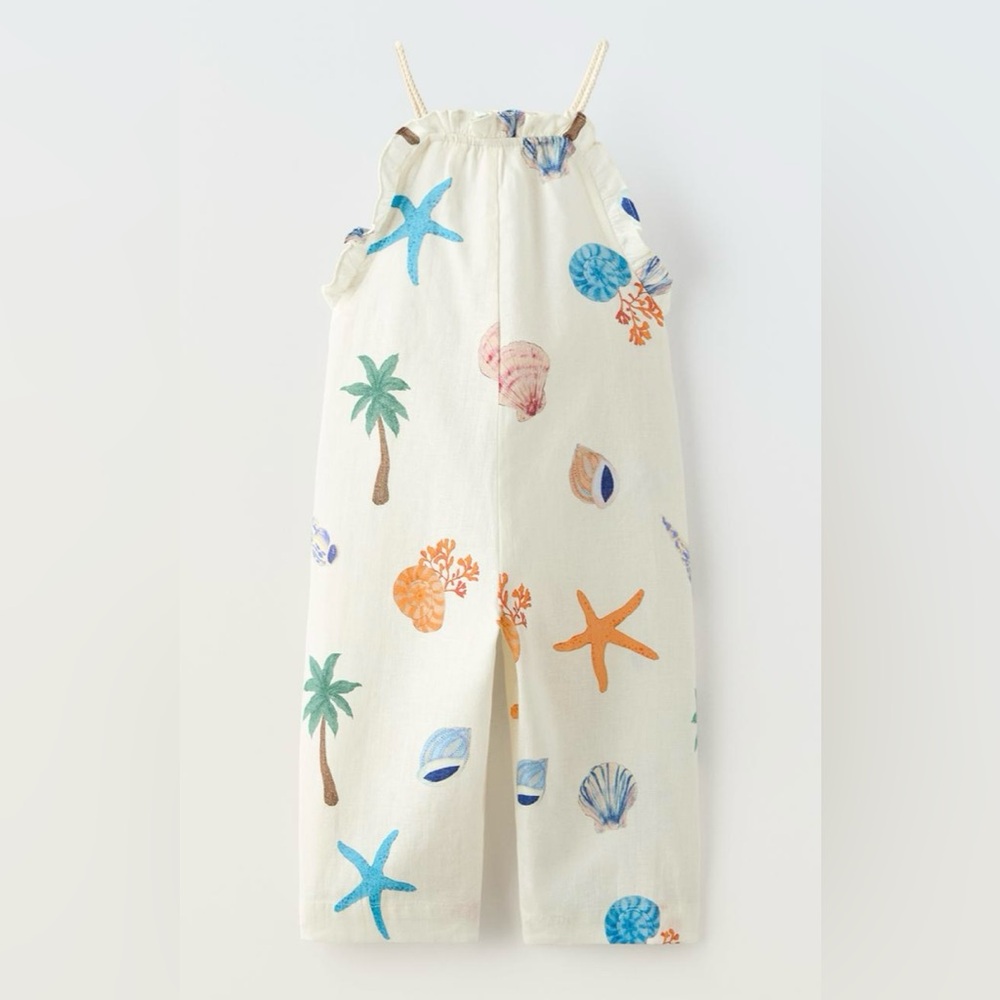 Zara Kids Shell Print Overalls, worn once in excellent condition, size 18m